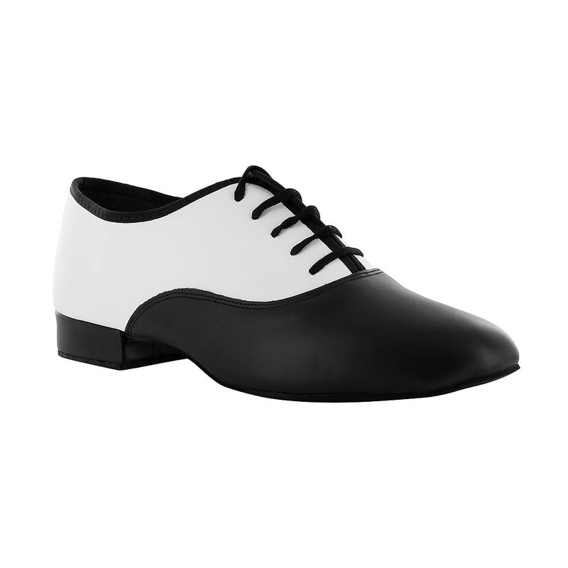 Pantofi dans barbati piele Black and White toc