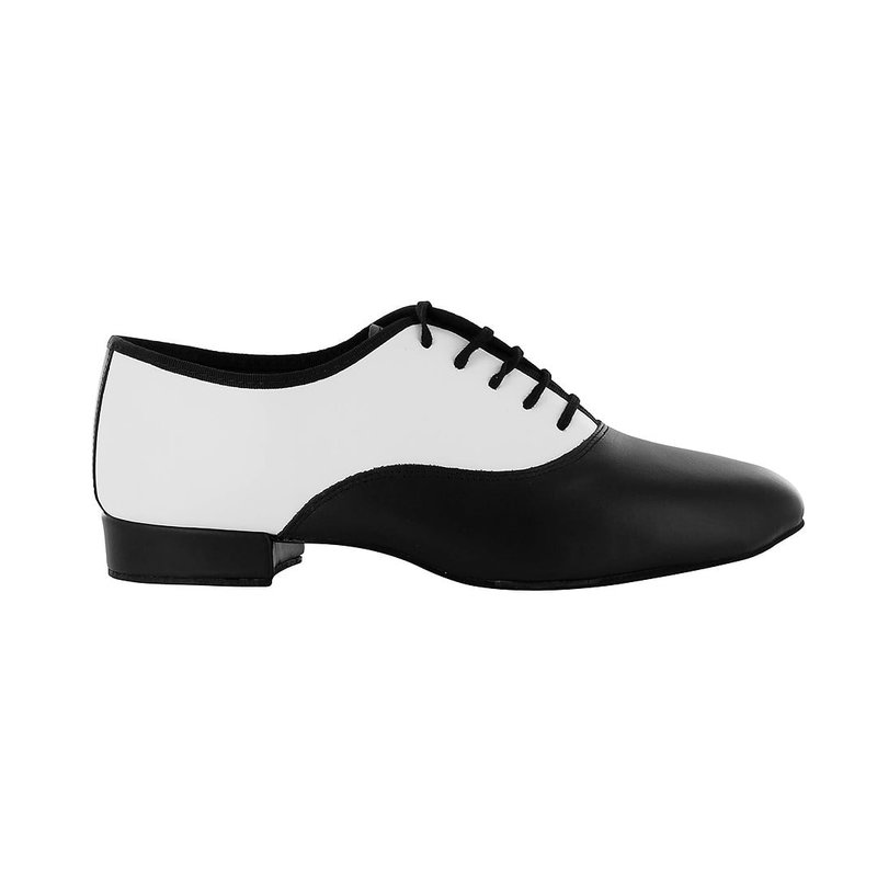 Pantofi dans barbati piele Black and White toc