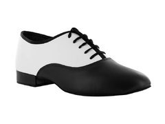 Pantofi dans barbati piele Black and White toc